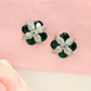 Four Petal Green Studs