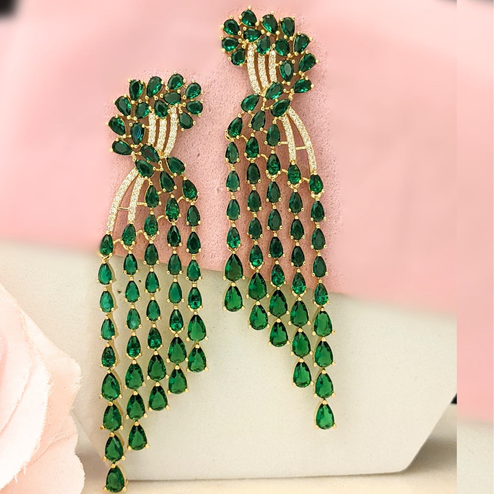 Green Rain Drops Earring