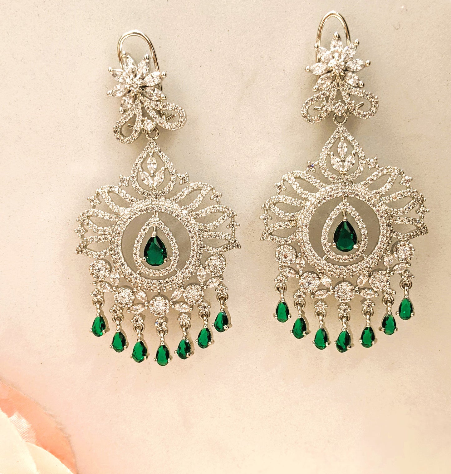 Fancy Drop Green Earrings